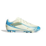 Botines de Fútbol adidas F50 Messi Club FG/M Marfil Celeste para Niños 1