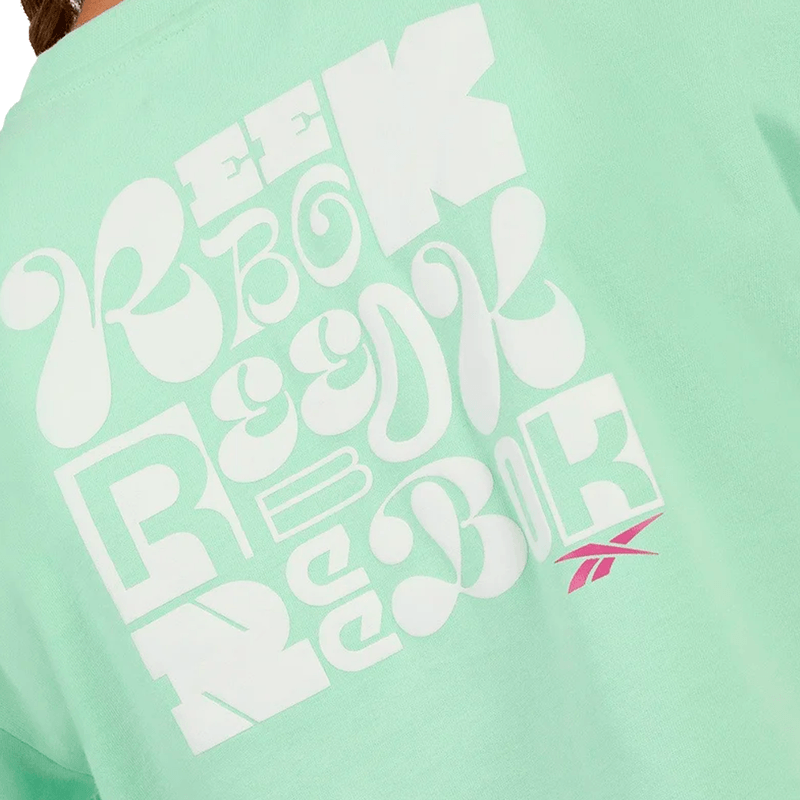 Remera Crop Reebok Dynamic Puff Verde Menta 3