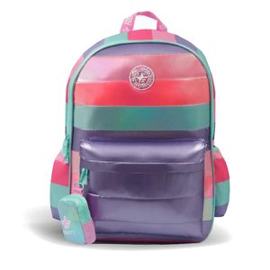Mochila Moda Footy Rayada Espalda Mediana Cl Rs
